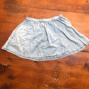 Light denim skater skirt